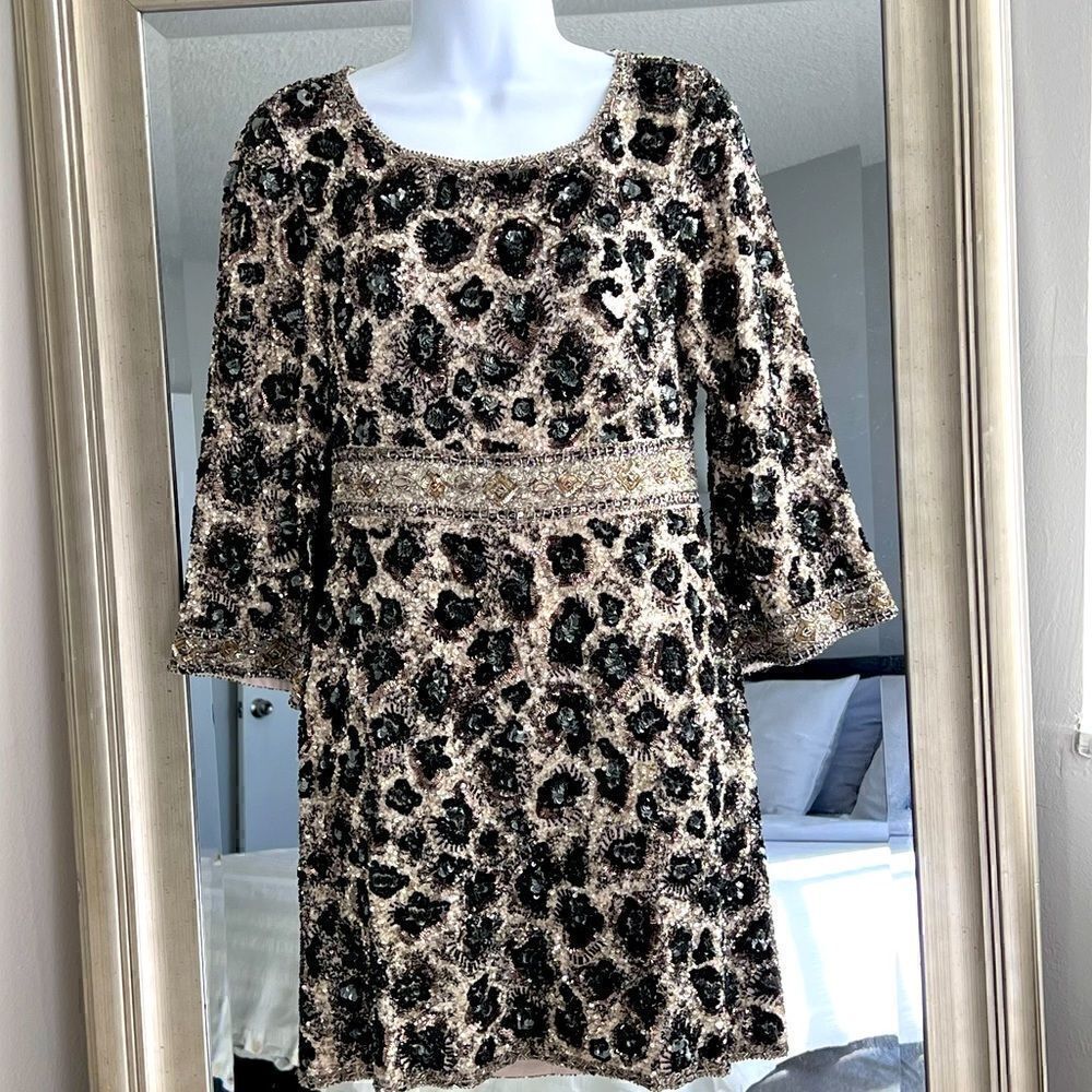 CALYPSO St. Barth Embroidered Elegance Iconic Sequins Midi Dress Size S
